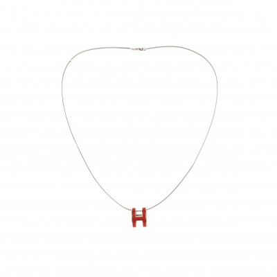 HERMÈS POP H PENDANT CORD NECKLACE METAL AND ENAME 